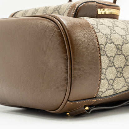 Gucci 1955 Horsebit backpack GG supreme canvas / calfskin brown