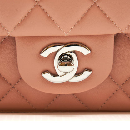 Chanel Mini rectangular Flap bag Lambskin pink
