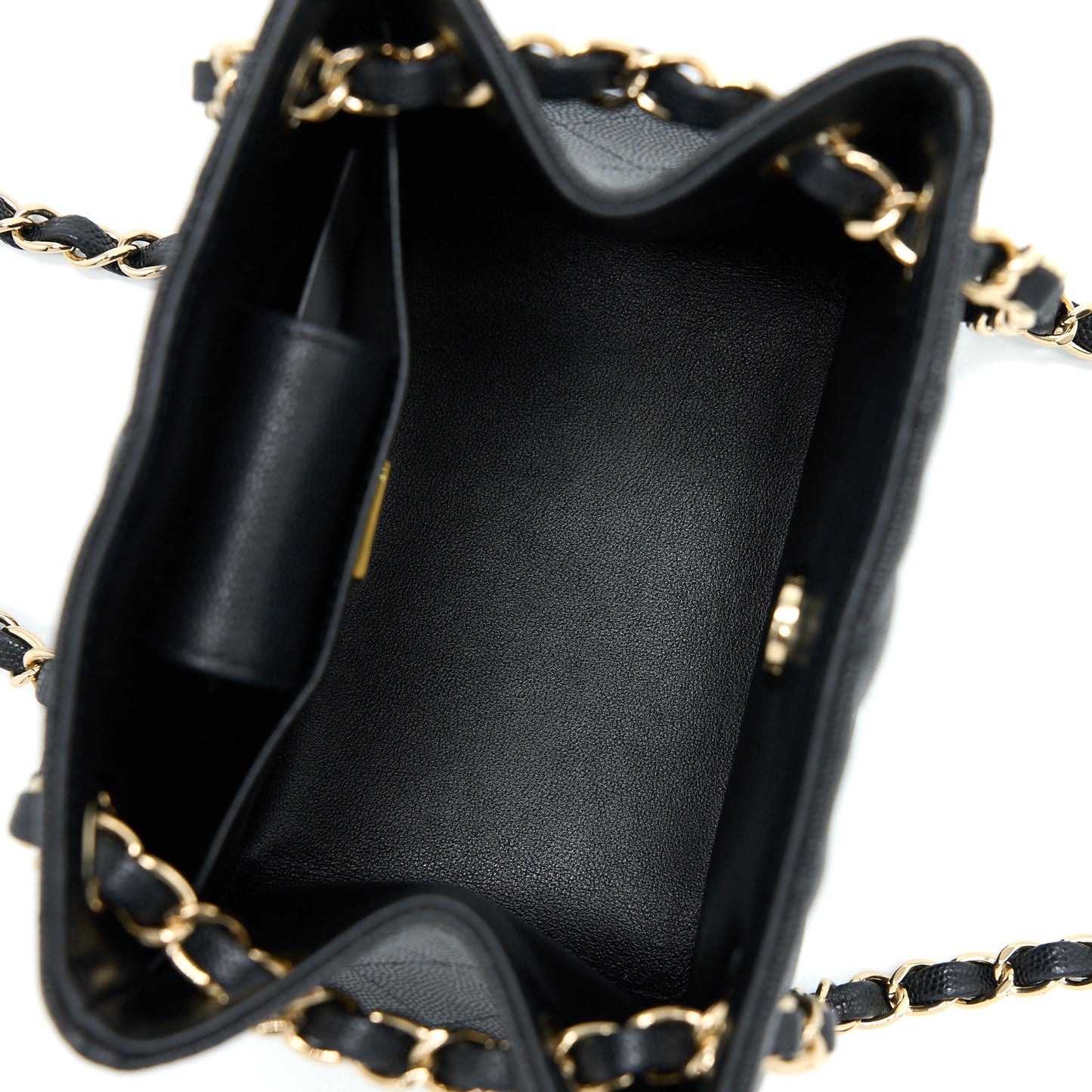 Chanel 22S Mini Bucket Bag Caviar Black L (Microchip)