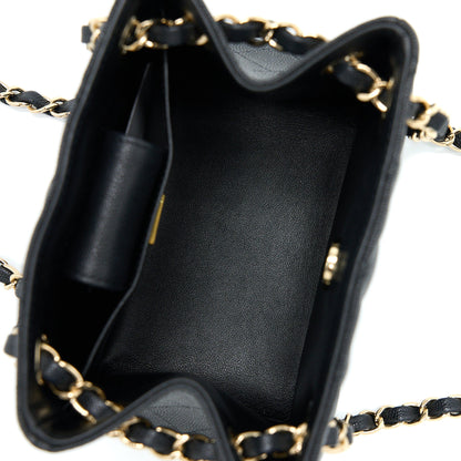 Chanel 22S Mini Bucket Bag Caviar Black L (Microchip)