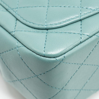 Chanel Mini Square Flap Bag Lambskin Green L (Microchip)
