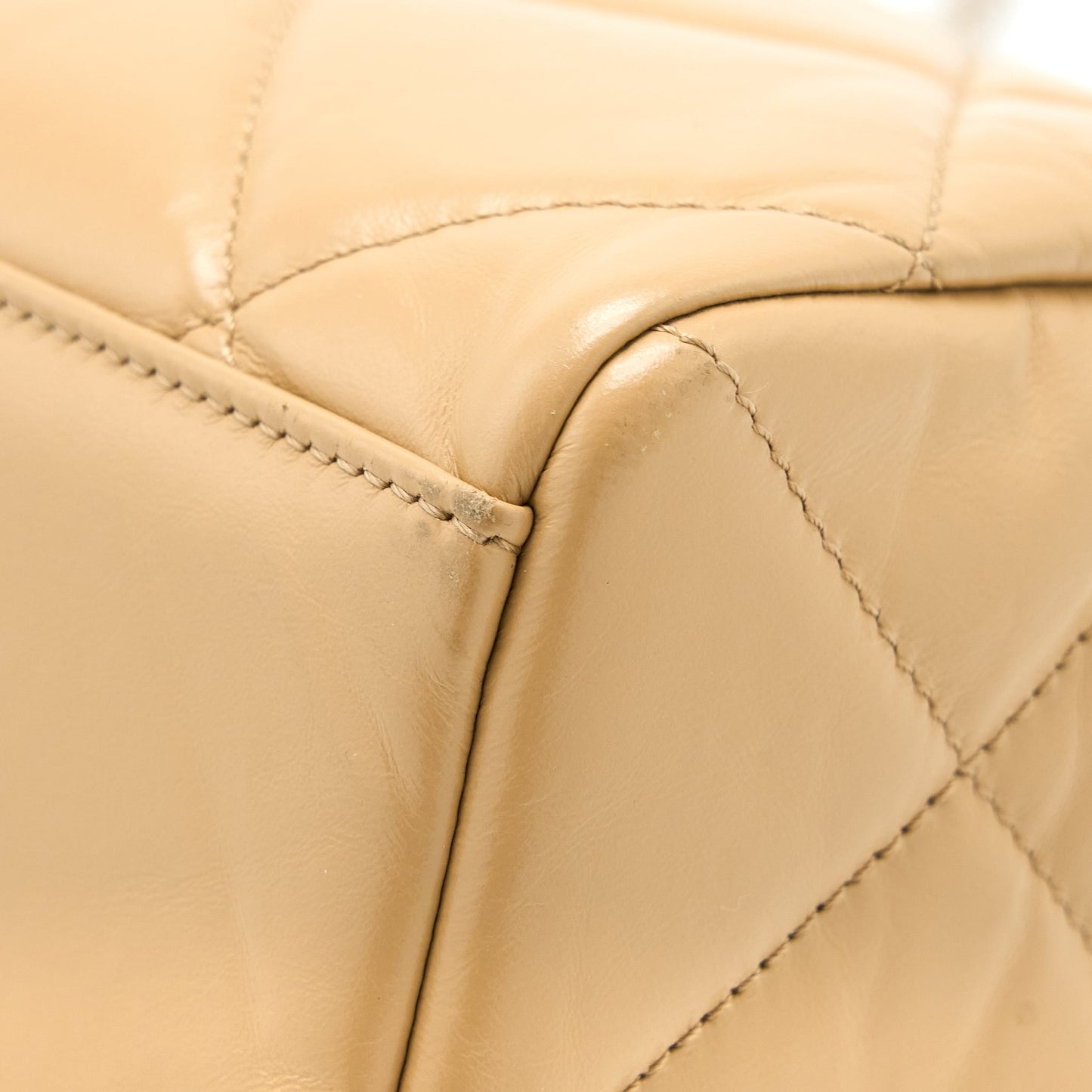 Chanel Bowling Bag Aged Calfskin Beige