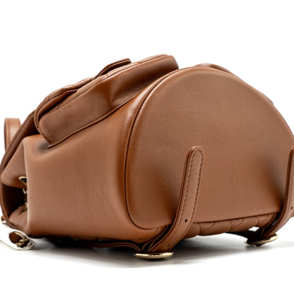 Chanel 23A triple pack backpack calfskin caramel L (microchip)