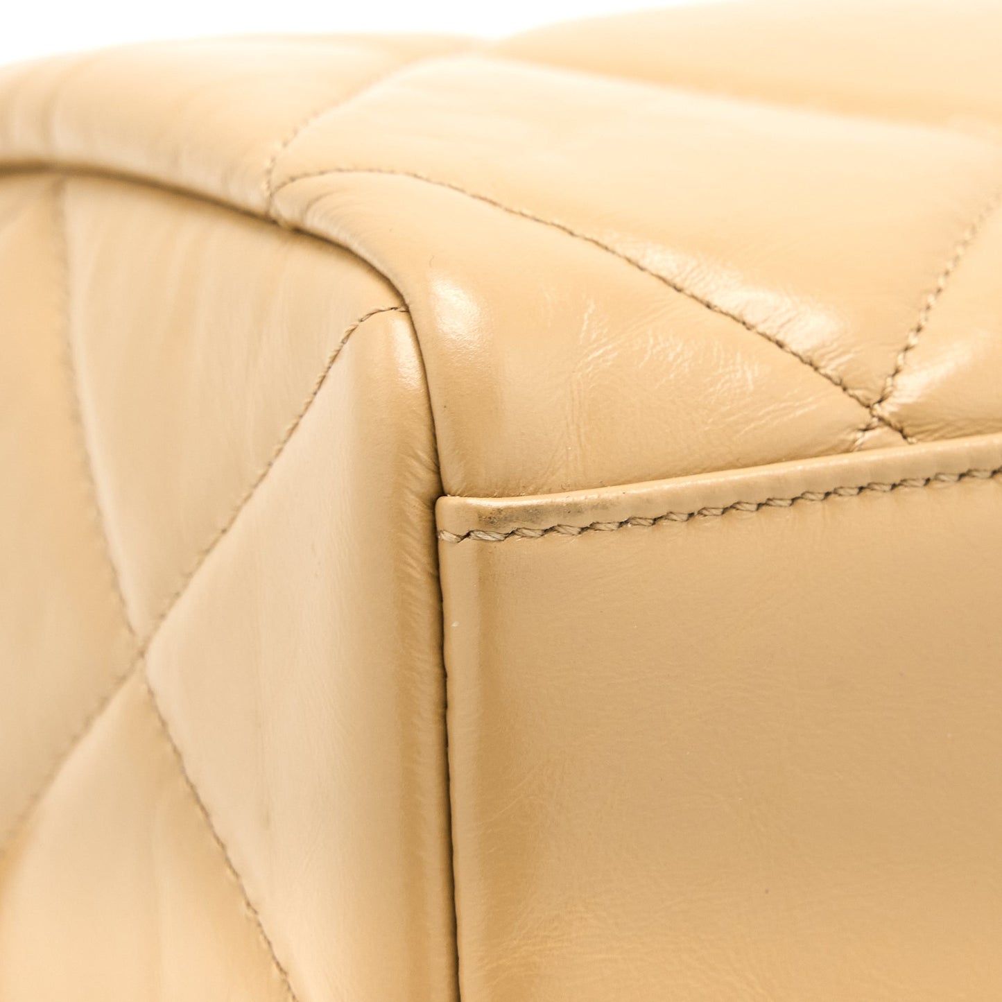Chanel Bowling Bag Aged Calfskin Beige