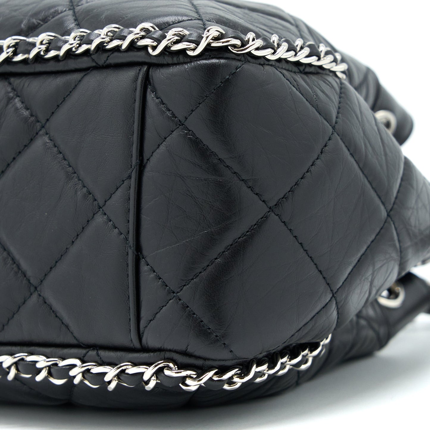 Chanel 20S Drawstring Bucket Bag Aged Calfskin Black