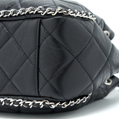 Chanel 20S Drawstring Bucket Bag Aged Calfskin Black