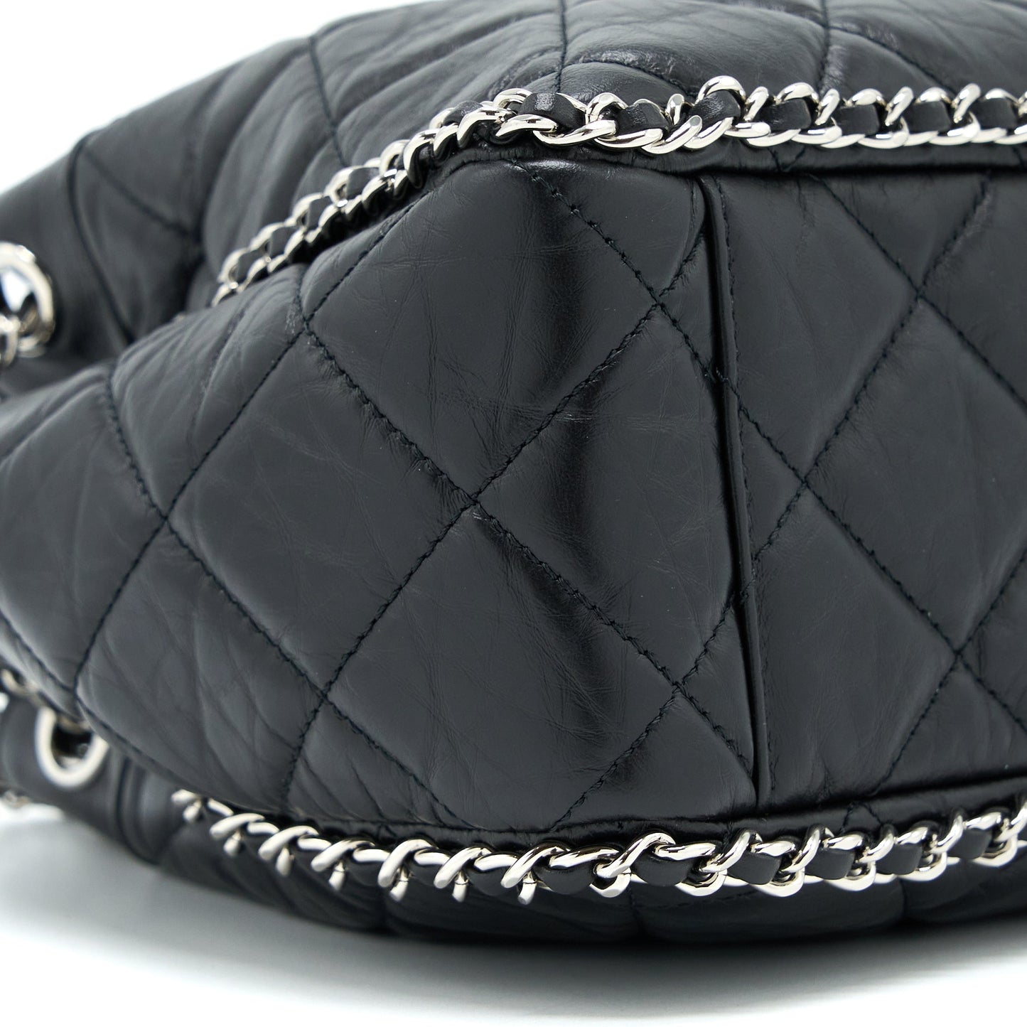 Chanel 20S Drawstring Bucket Bag Aged Calfskin Black