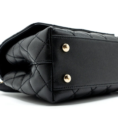 Chanel small coco handle caviar black L (microchip)