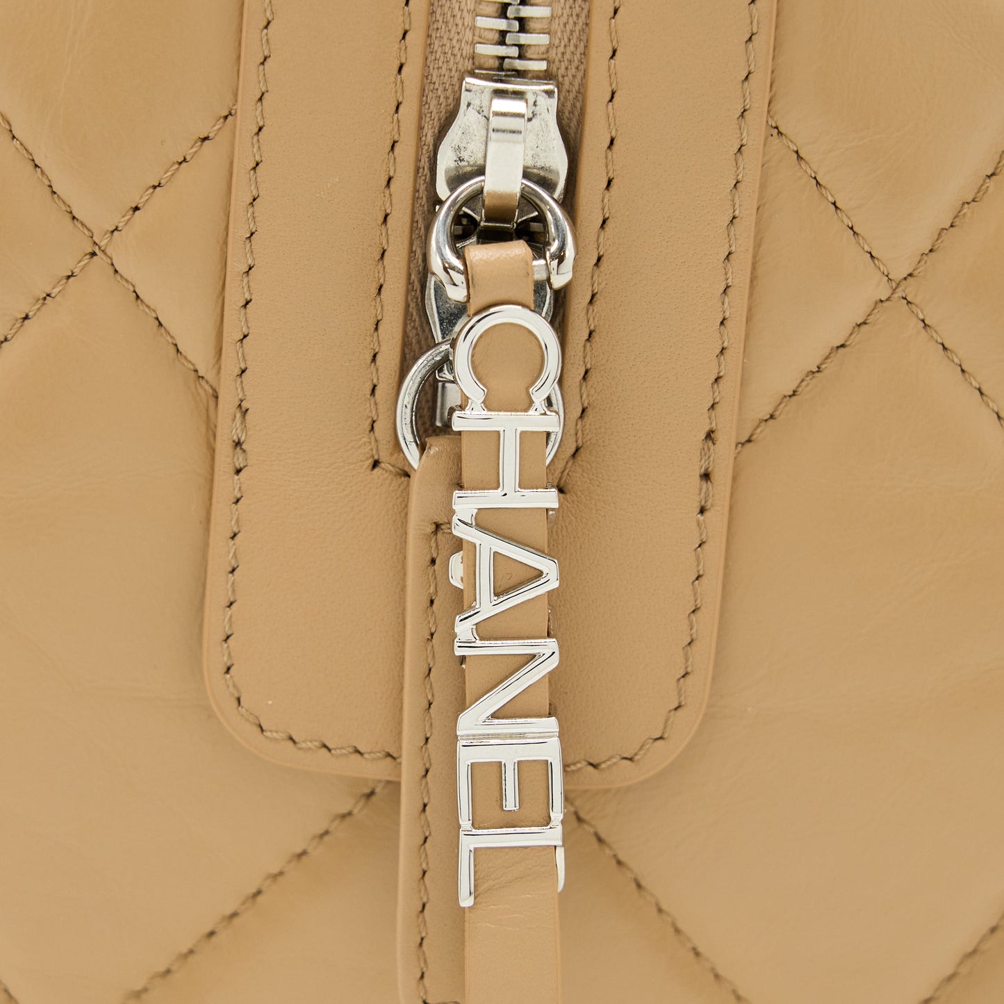 Chanel Bowling Bag Aged Calfskin Beige