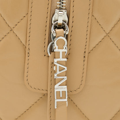 Chanel Bowling Bag Aged Calfskin Beige