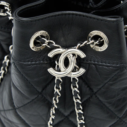Chanel 20S Drawstring Bucket Bag Aged Calfskin Black