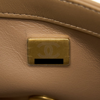 Chanel 22S Pearl Crushed Mini Rectangular Lambskin Dark Beige (Microchip)