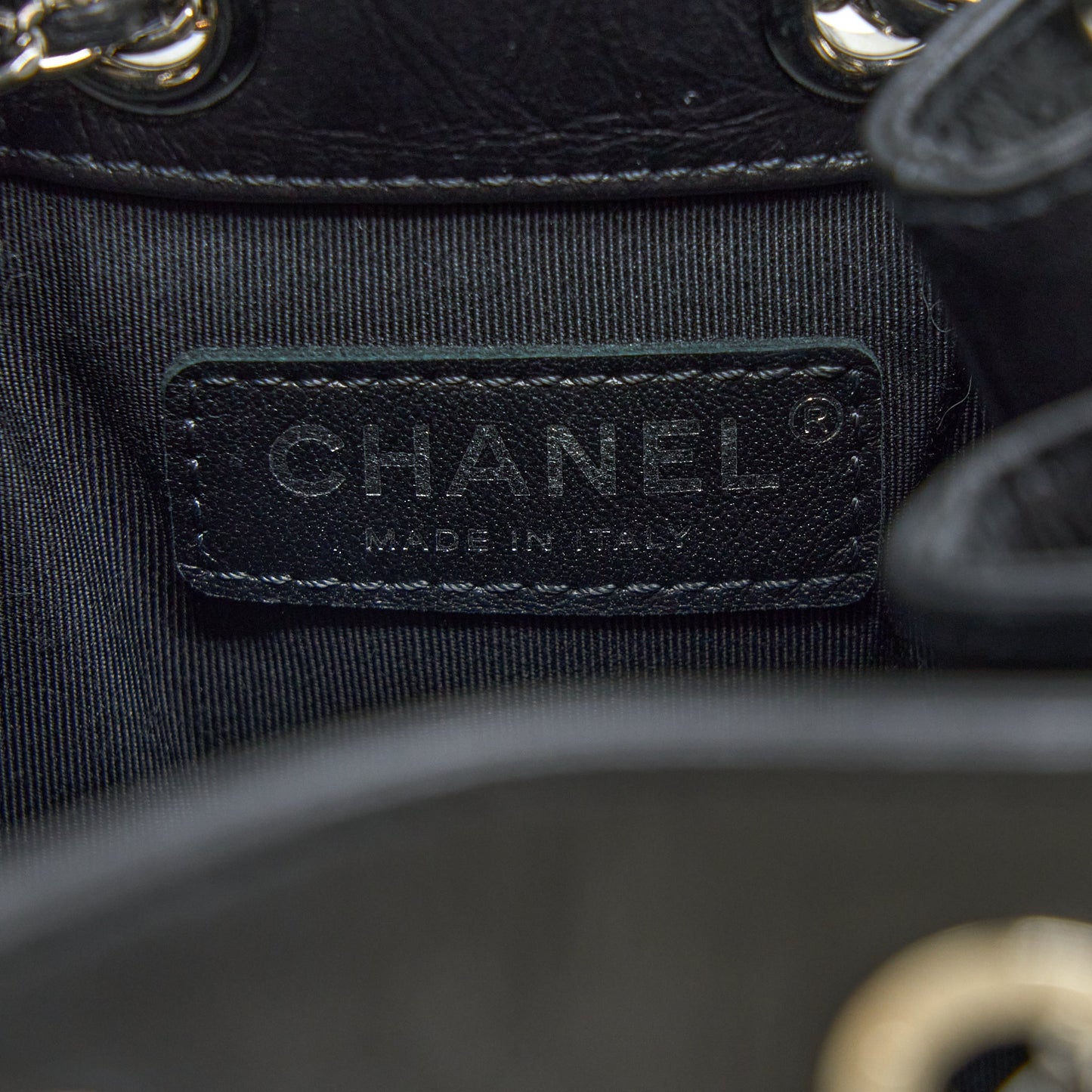 Chanel 20S Drawstring Bucket Bag Aged Calfskin Black