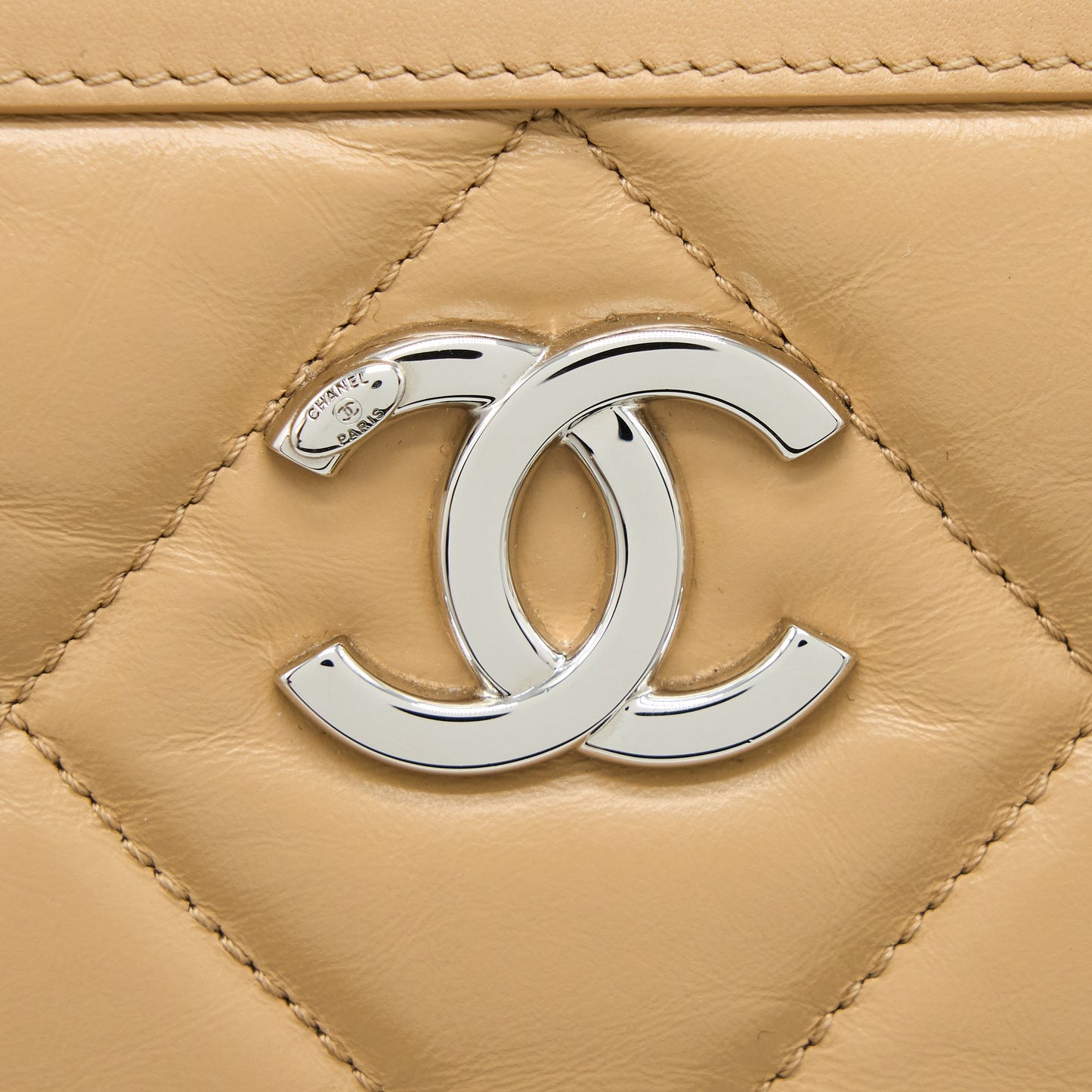 Chanel Bowling Bag Aged Calfskin Beige