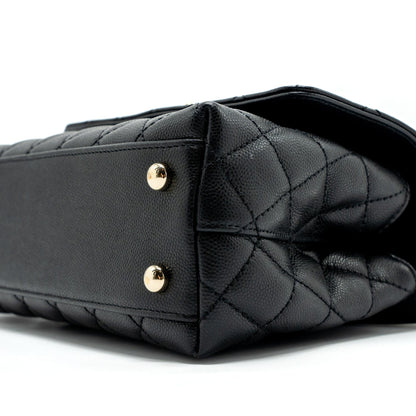 Chanel small coco handle caviar black L (microchip)