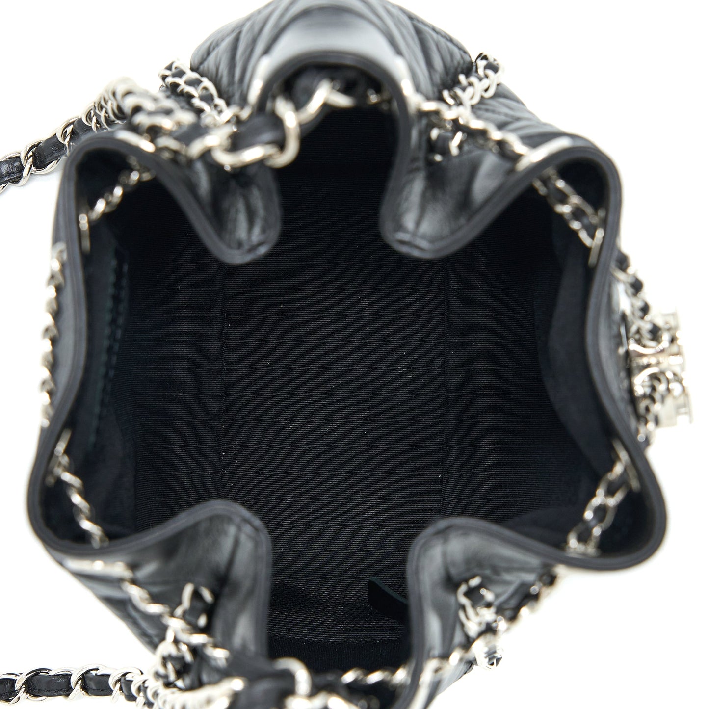 Chanel 20S Drawstring Bucket Bag Aged Calfskin Black
