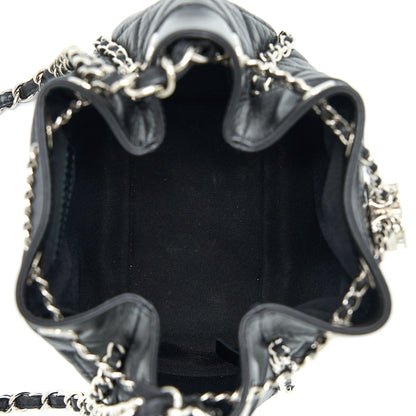 Chanel 20S Drawstring Bucket Bag Aged Calfskin Black