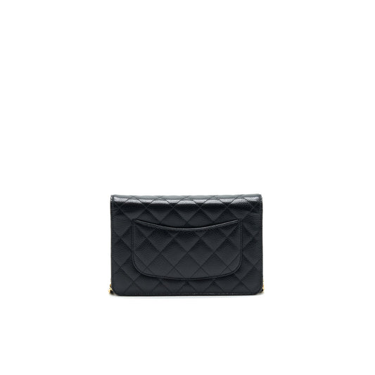CHANEL WALLET ON CHAIN CAVIER BLACK WITH