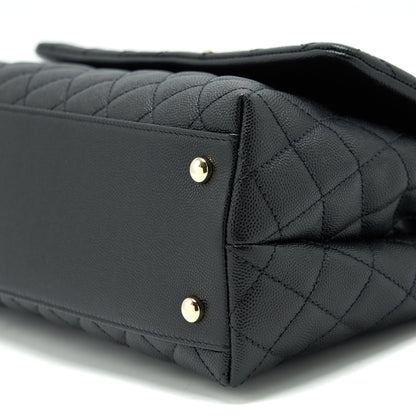 Chanel Medium Coco Handle Caviar Black L