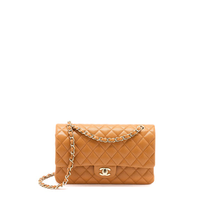 Chanel Medium Classic Double Flap Bag Caviar Caramel L (Microchip)