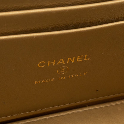Chanel Pearl Crush Long Vanity Case Lambskin Black
