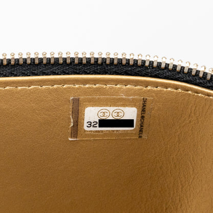 Chanel Pearl Crush Long Vanity Case Lambskin Black