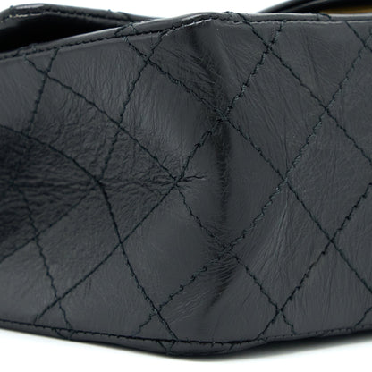 Chanel Mini Reissue 2.55 Flap Bag Aged Calfskin Black Brushed  (Microchip)