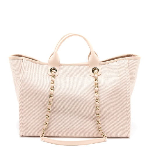 Chanel Deauville Tote Bag Fabric Light Pink L