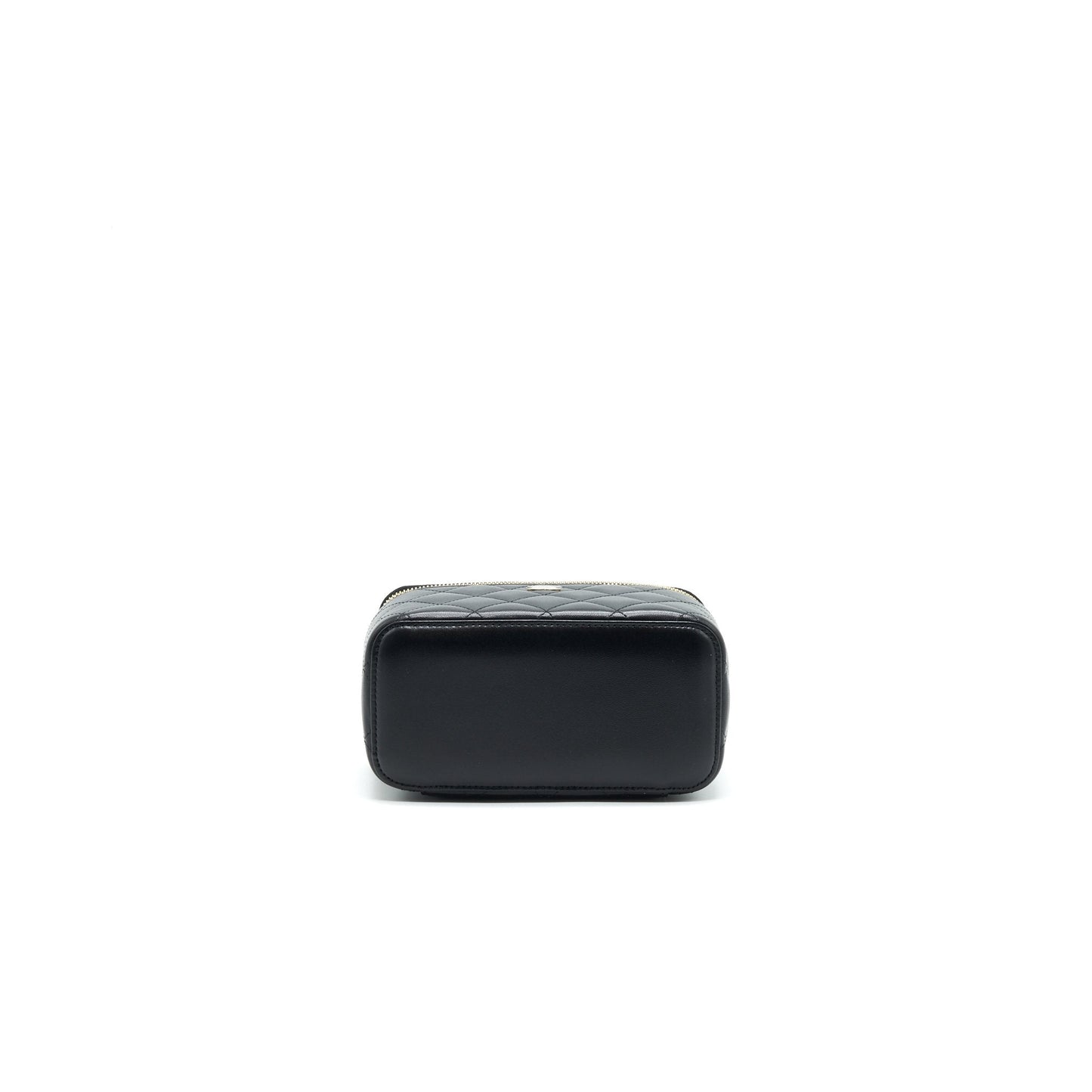Chanel Long Vanity With Chain Lambskin Black L