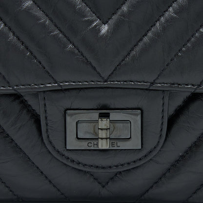 Chanel Mini Reissue 2.55 Flap Bag Chevron Aged Calfskin So Black