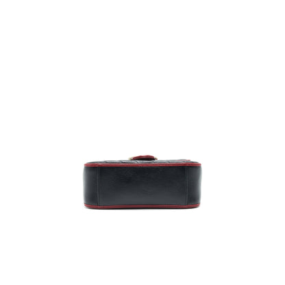 GUCCI GG MARMONT MINI TOP HANDLE BAG BLACK