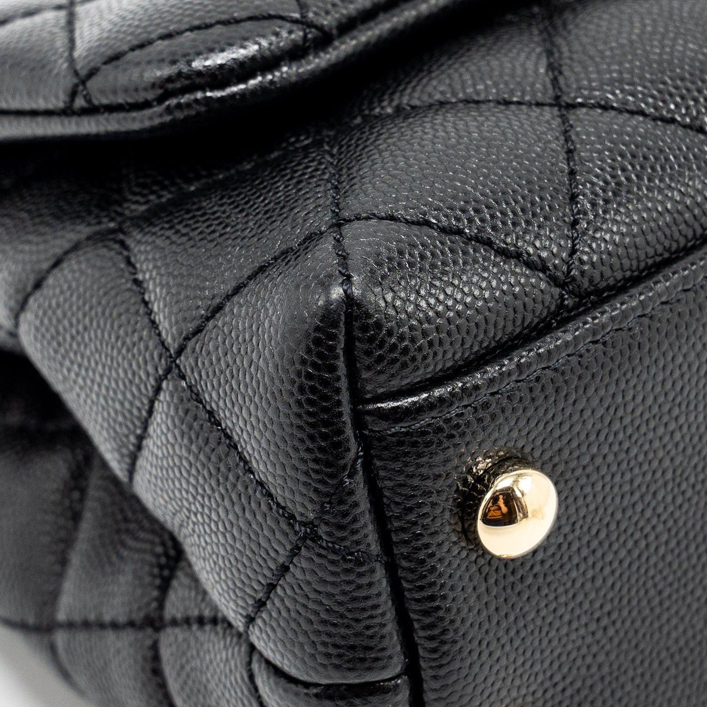 Chanel mini coco handle Caviar black L