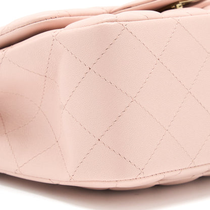 Chanel Mini Square Flap bag Lambskin Light Pink L (Microchip)