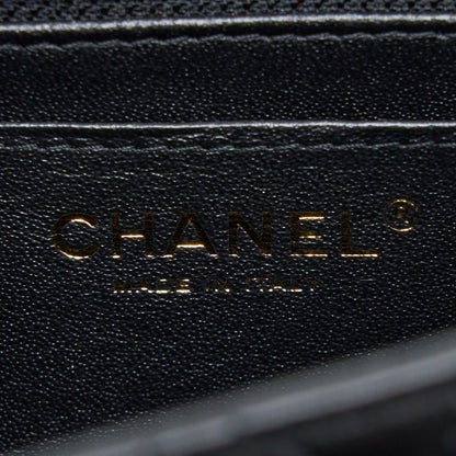 Chanel Mini Square Flap Bag Lambskin Black L (Microchip)
