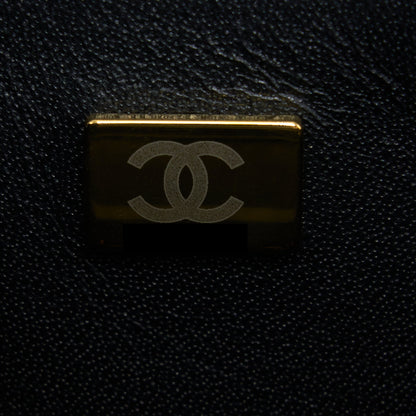 Chanel Mini Square Flap Bag Lambskin Black L (Microchip)