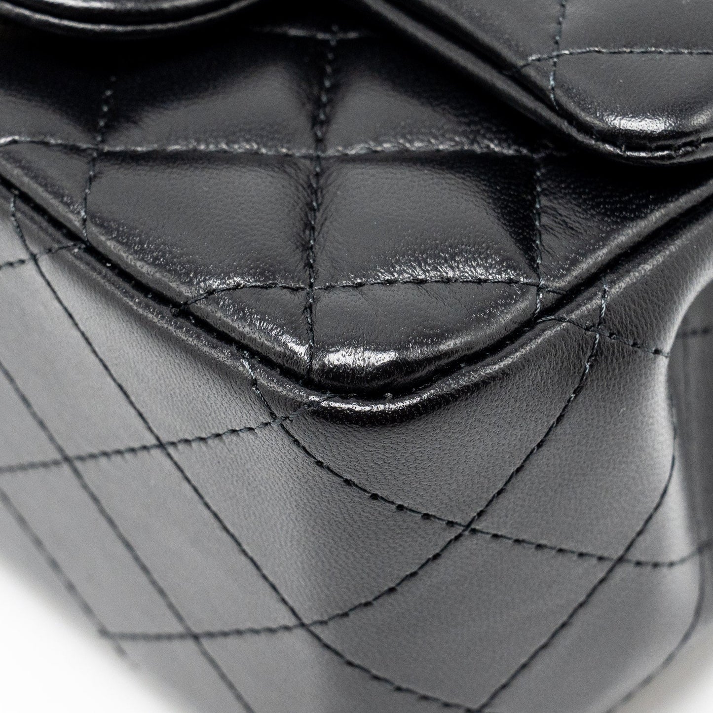 Chanel mini square flap bag lambskin black L (microchip)