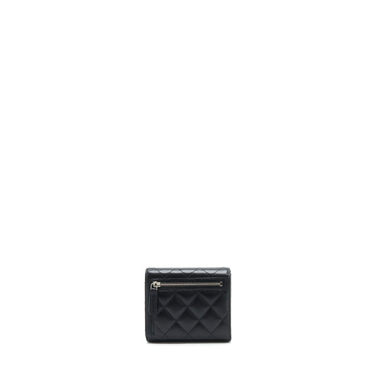 Chanel Small Classic Compact Wallet Lambskin Black