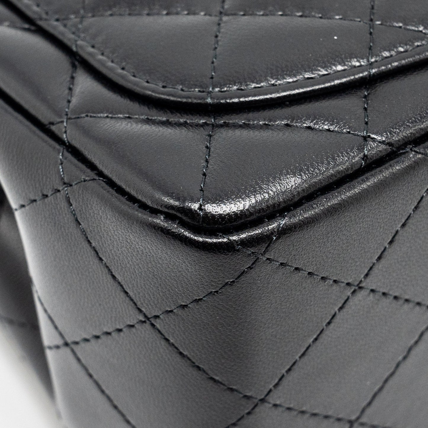 Chanel mini square flap bag lambskin black L (microchip)