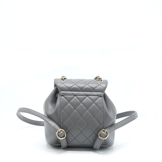 Chanel 22A Duma Backpack Lambskin Dark Grey L