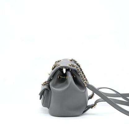 Chanel 22A Duma Backpack Lambskin Dark Grey L