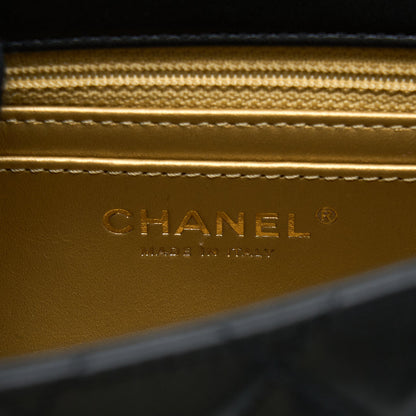 Chanel Pearl Crush Mini Square Flap Bag Lambskin Black Brushed  (Microchip)