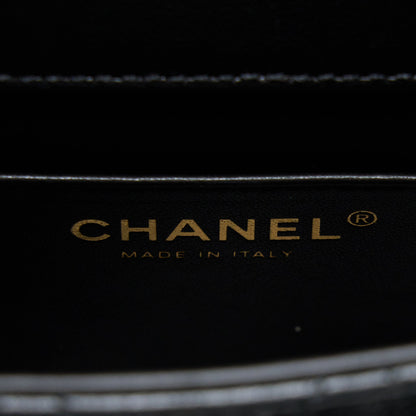 Chanel 22K Retro Classic New Mini Square Flap Bag Goatskin Black (Microchip)