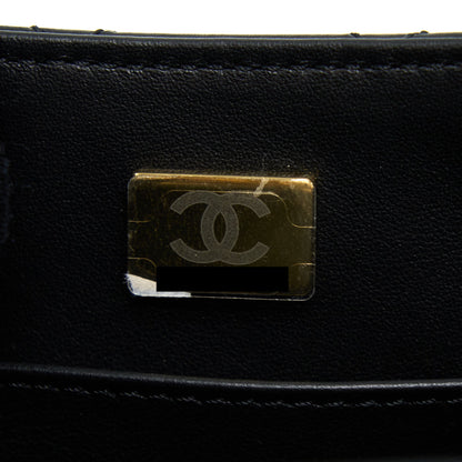 Chanel 22K Retro Classic New Mini Square Flap Bag Goatskin Black (Microchip)