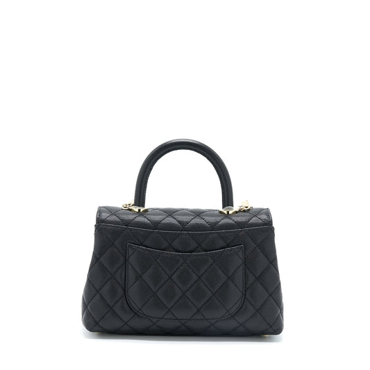 Chanel Small Coco Handle Caviar Black L