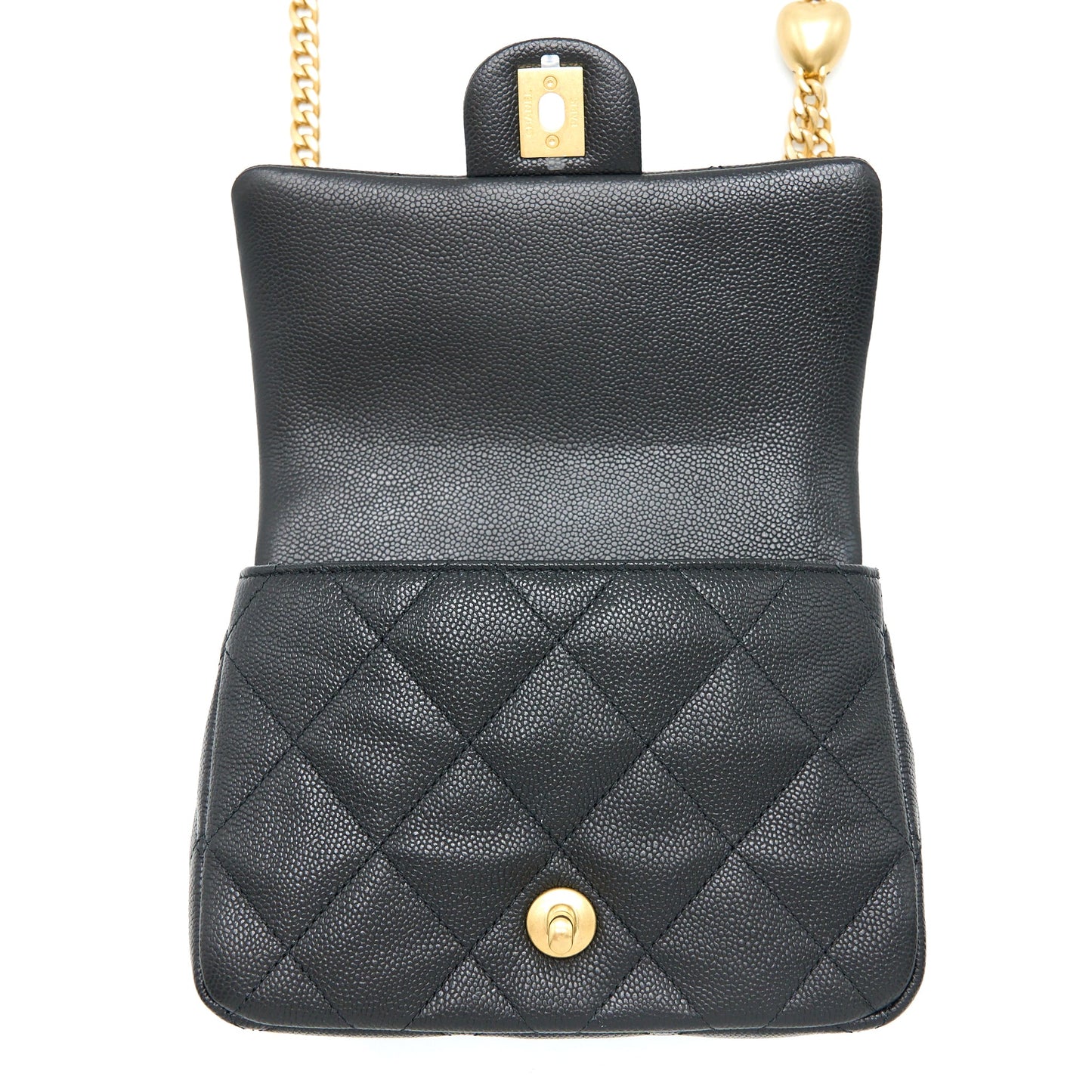 Chanel 23P Coco Love Flap Bag Caviar Black  (Microchip)