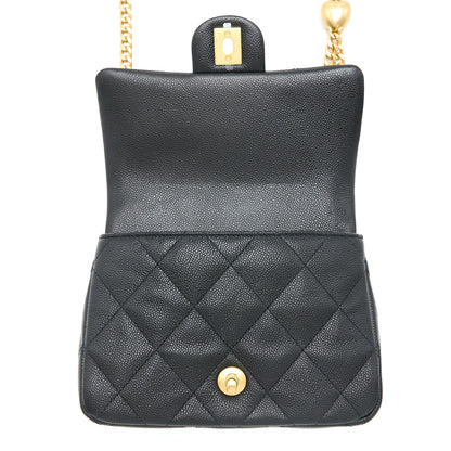 Chanel 23P Coco Love Flap Bag Caviar Black  (Microchip)