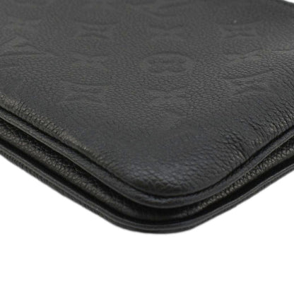 LOUIS VUITTON Double Zip Pochette Monogram Empreinte Crossbody Bag Black