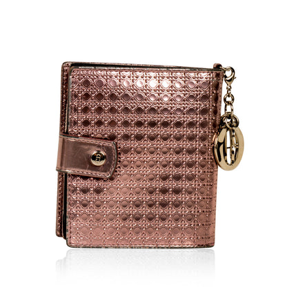 Christian Dior Cannage Metallic Wallet Pink