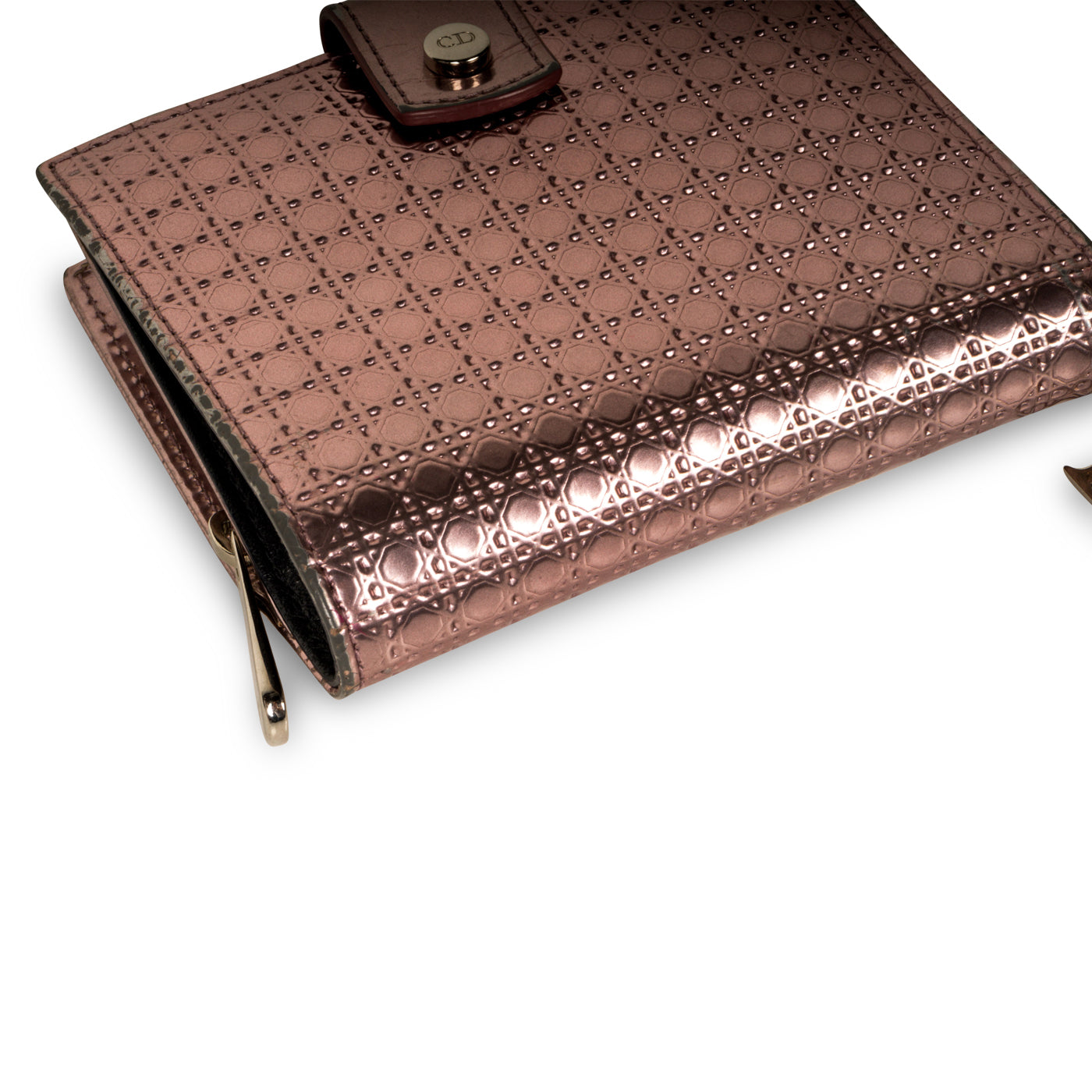 Christian Dior Cannage Metallic Wallet Pink