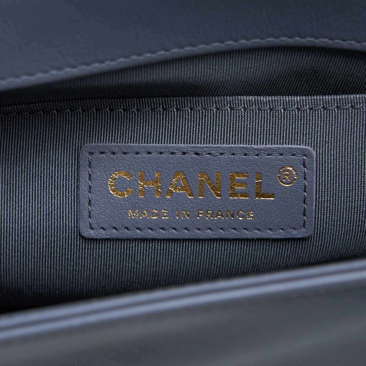Chanel Medium Boy Bag Chevron Calfskin Grey L